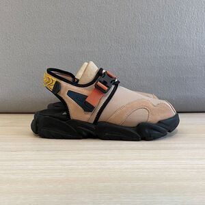 Puma Trinomic Sandals Mens 8 Womens 9.5 Beige Black Orange Chunky Sole